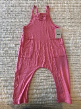 Little Joy Co. Girls Pink Sleeveless Romper
